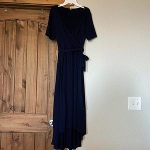 Navy Pinkblush Maternity Wrap Dress Size Large